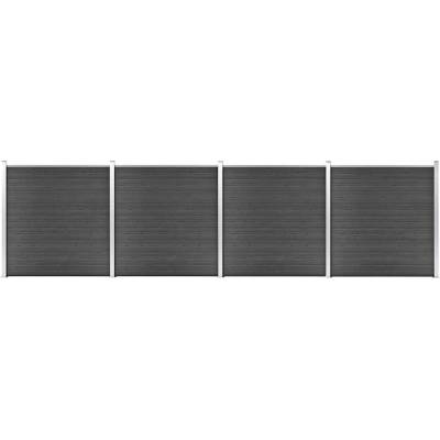 vidaXL Set plotových dílců WPC 699 x 186 cm černý