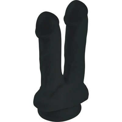 Sensual D48 Dildo s přísavkou 15 cm dvojité černé
