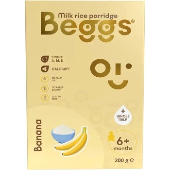 Beggs Mliečna ryžová kaša banánová 200 g