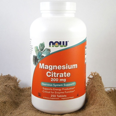 Now Foods Citrát Magnézium 200 mg 250 tabliet