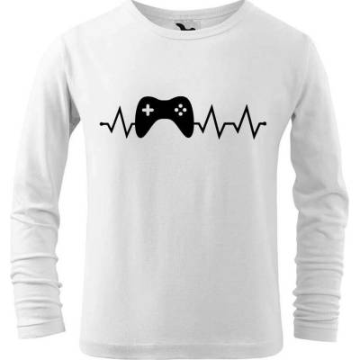 Dobrý triko Dětské bavlněné triko Tep gaming Bílá