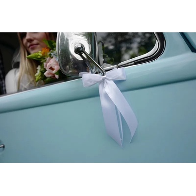 PartyDeco Сватбена украса за автомобила - Сатенени панделки 4 бр