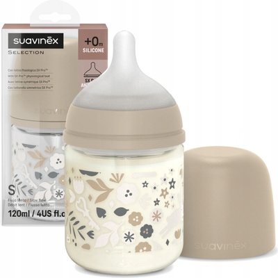 Suavinex Wonderland láhev sklo fyziologická SX Pro SF Liberty krémová 120 ml