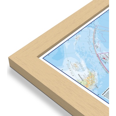 Maps International Antarktida - nástěnná mapa 120 x 100 cm Varianta: mapa v dřevěném rámu, Provedení: Pegi přírodní
