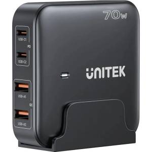 Unitek 70 W настолна GaN зарядна станция, черна (P1228ABK01-EU)