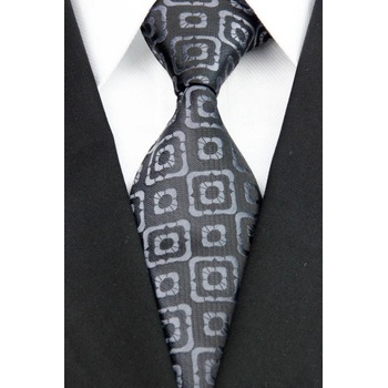 Černo šedá kravata Kostky