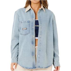 Rip Curl Дамска риза с копчета Rip Curl Women's Surf Side Relaxed Denim Shirt - Washed Blue (133-1419-0112)