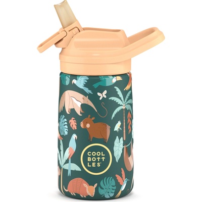 Cool Bottles dětská nerezová termoláhev Kiddie Rainforest Refuge 350 ml