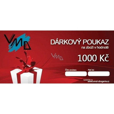 Dárkový poukaz VMD Drogerie na nákup zboží v hodnotě 1000 Kč