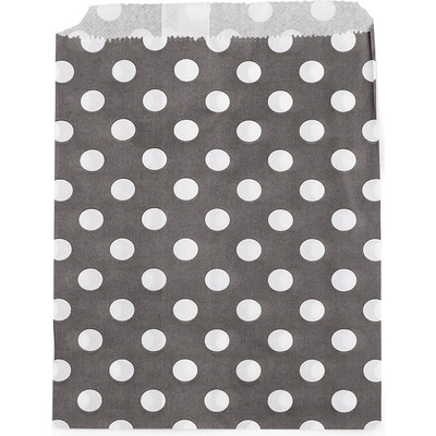 Prima-obchod Papírový sáček chevron, puntík 13x17 cm, barva 2 bílo-černá puntíky