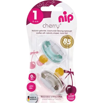 Nip Биберони Nip Latex Cherry, 0-6 мес. 2 бр. 91000