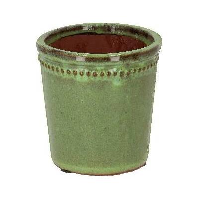 Esschert Design Květináč glazovaný, zelená, 12cm PP024