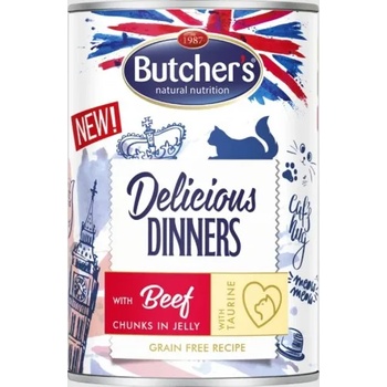 Butcher's Delicious Dinners Beef cat - парчета в желе с телешко месо, 400 гр - 501578