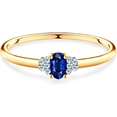 Savicki Zásnubný prsteň žlté zlato modrý zafír diamanty SAVR30617 Y SA