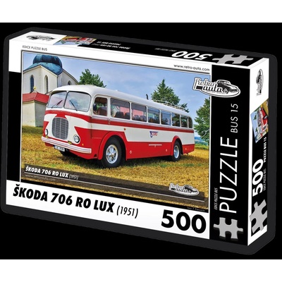 Retro cars - Puzzle BUS no. 15 Škoda 706 RO LUX (1951) - 500 piese