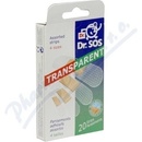 Náplasti Dr.SOS náplasti Transparent.voděodolná elastická mix 20 ks