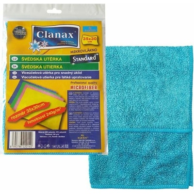 Clanax Univerzálna švédska utierka z mikrovlákna 40 x 40 cm 250 g rôzne farby 1 ks
