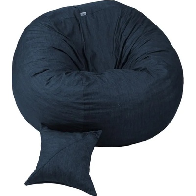 Pufrelax Комплект, Барбарон и декоративна възглавница, 600л. , King Size - Denim, Перящ се калъф, Трансформира се в легло, Пълнеж с микс от мемори пяна и дунапрен, Гама Premium