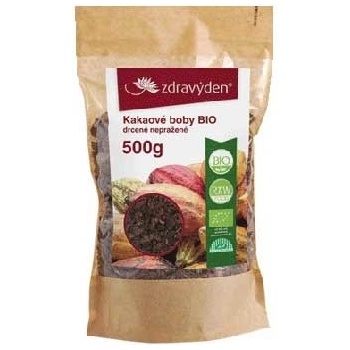 Zdravý den Kakaové boby Bio drcené nepražené 500 g