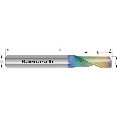 Karnasch 307320005001503 | Tvrdokovová jednozubá stopková fréza 0,5x1,5-38x3 mm, Z=1