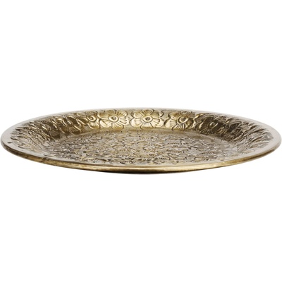 MADAM STOLTZ Hliníkový podnos Embossed Ø 30 cm