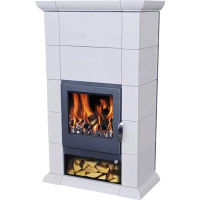 Domofire Lugano keramika 8 kW sekundárne spaľovanie akumulačné sálavé kachle oplach skla antracit