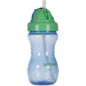 Baboo Cup with Silicone Straw шише със сламка Blue, 9m+ 360ml