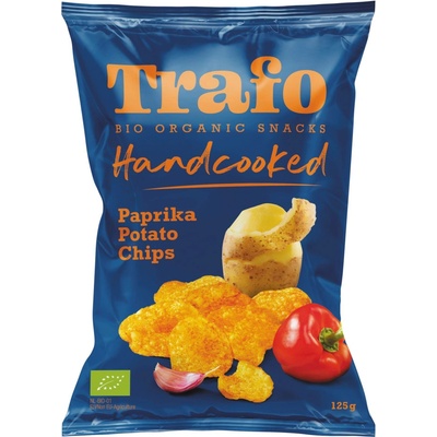 TRAFO Bio Kotlíkové brambůrky s paprikou spojení sladkosti a jemné pikantnosti papriky 125 g