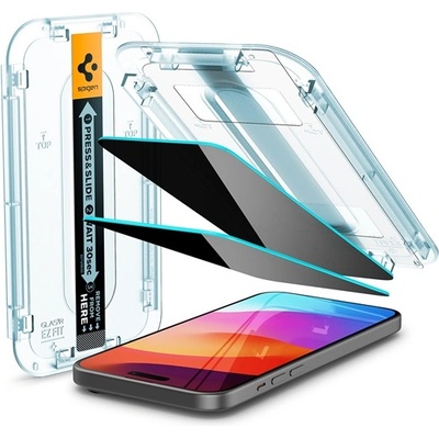 Spigen iPhone 16 SPIGEN EZ FIT екранен протектор стъкло 2бр 2.5D, 9H + рамка, TRANSFER AGL06905 (AGL06905)
