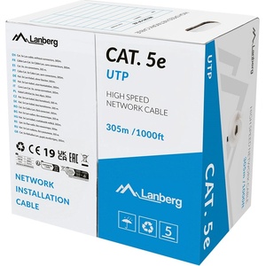 Lanberg LCU5L-11CU-0305-S UTP Cat. 5e LAN кабел 305m CU LSZH сив (LCU5L-11CU-0305-S)