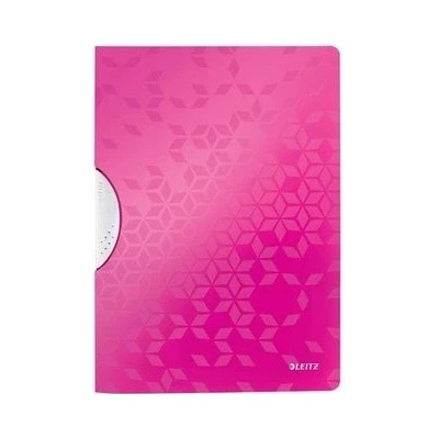RÝCHLOVIAZAČ S KLIPOM, PP, A4, LEITZ "WOW COLORCLIP", RUŽOVÝ