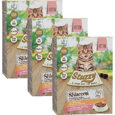 Stuzzy Cat Shreds Kitten trhané kuřecí a vepřové maso 36 x 85 g