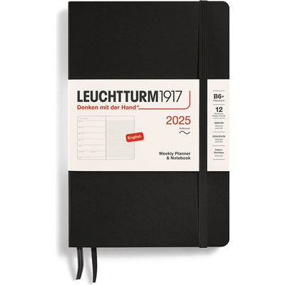 Leuchtturm1917 Paperback B6 Týdenní 2025 Black – Zboží Dáma