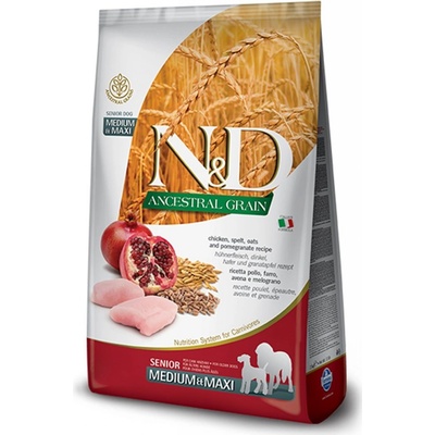 N&D Ancestral Grain Dog Senior Medium & Maxi Chicken & Pomegranate 2,5 kg