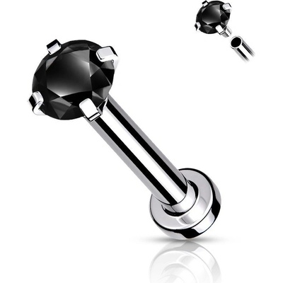 S4U Piercing do brady cartilage tragus (1,2 x 8 mm, kamínek 2 mm) LB1040K-12082