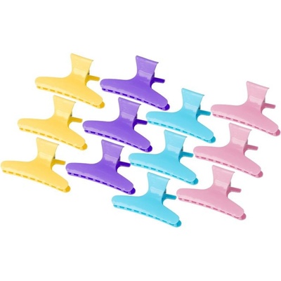 Kadernícke štipce do vlasov Kraby E-47 mix farieb 8,2 cm, 12 ks
