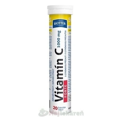 Biotter Vitamín C 1000 mg Forte 20 ks šumivých tabliet