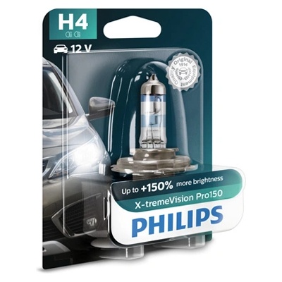 Philips Крушка, фар PHILIPS H4, 12V, 60/55W, 3600K, 1650/1000lm, 1 бр
