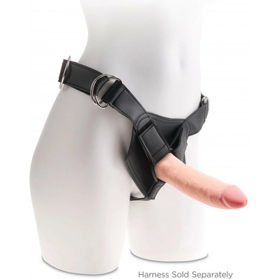 King Cock Dildo Plus 8" Trojitá hustota s hojdacími guľami hnedé