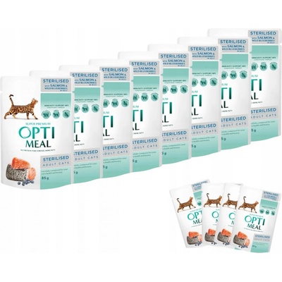 Optimeal Superpremium pre sterilizované mačky s lososom a lesnými čučoriedkami v želé 85 g