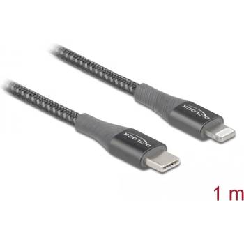 Delock Кабел за данни и зареждане USB Type-C - Lightning за iPhone , iPad и iPod сив 1 м M