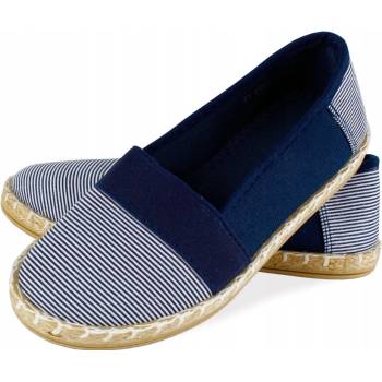 Espadrilky nazouvací tmavě modré proužky bílé