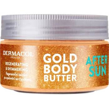 Dermacol After Sun Gold Body Butter регенериращ крем за тяло с блясък за жени 200 мл