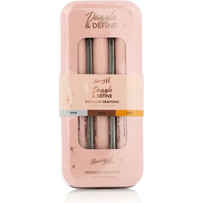 Barry M Dazzle & Define Metallic Crayons (Orchid Flower, White, Galactic Teal) 3 бр. нюанс Silver, Truffle, Gold
