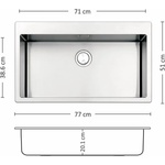 Leks MEGA 770 FI Мивка за вграждане