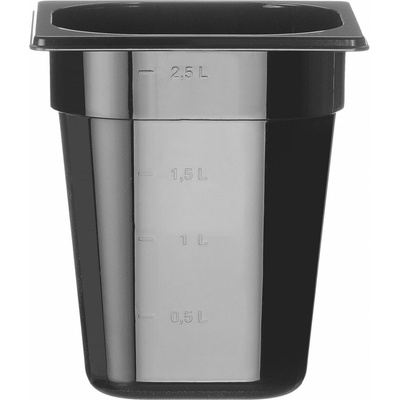 Nádoba GN 1/6, HENDI, Profi Line, GN 1/6, 3,4 l, Čierna, 176 × 162 × 200 mm | 862704