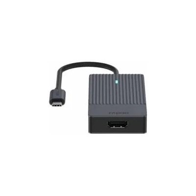 Rapoo Хъб Rapoo UCM-2001, 4 в 1, 2 x USB-A, 1 x USB-C, 1 x HDMI, Черен, RAPOO-11409
