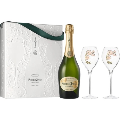 Perrier Jouet Grand Brut 12,5% 0,75 l (dárkové balení 2 sklenice) – Zboží Dáma