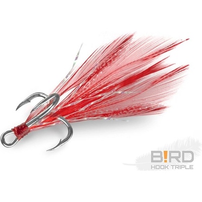 Delphin B!RD Hook TRIPLE červená pírka vel.6 3 ks
