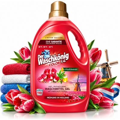 Waschkönig Universal Frühling In Holland XXL Gel na praní bílého a barevného prádla 110 PD